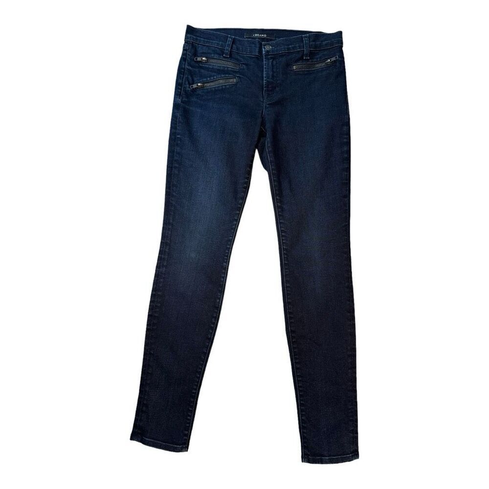 J BRAND‎ Zoey Triple Zip Skinny Ankle Jeans Ultra Dark Blue Women's Size 4 (27)